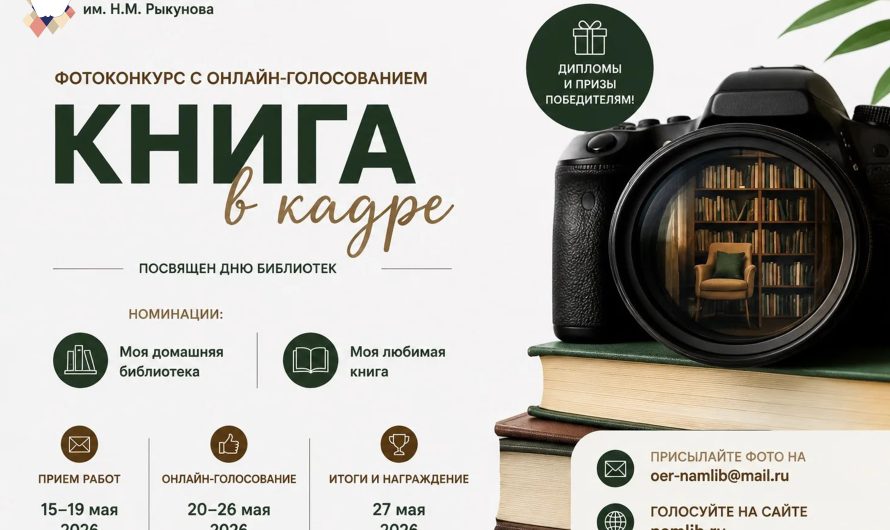 Приглашаем на фотоконкурс «Книга в кадре», посвященный ко Дню библиотек